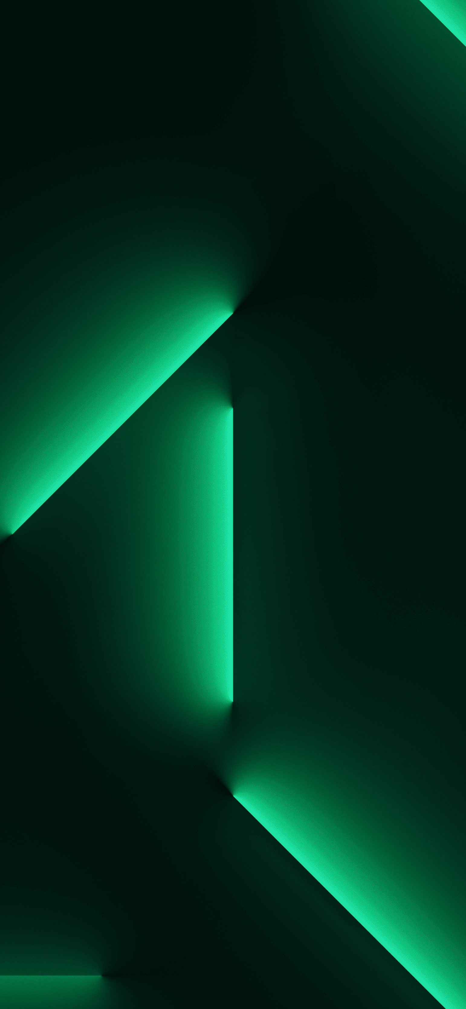 official iphone 13 pro max alpine green light beams dark wallpaper