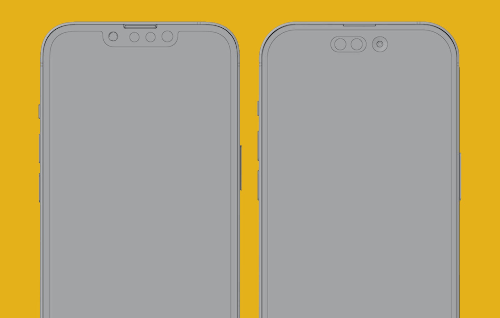 iphone 14 pro vs 13 pro renders face ian zelbo