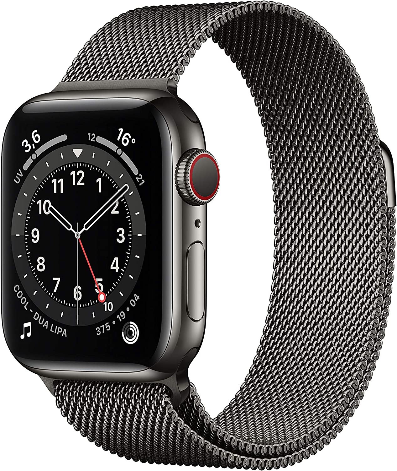 apple watch series 6 gps  cellular 40 mm boitier en acier inoxydable graphite