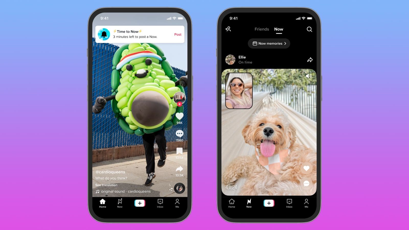 TikTok pompe également BeReal avec TikTok Now - iPhone Soft