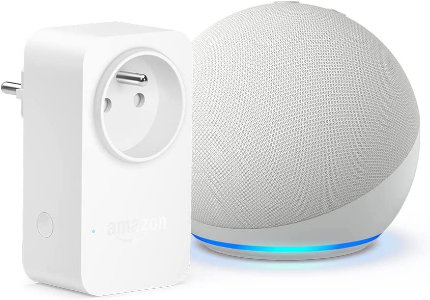 echo dot 5e generation modele 2022 blanc amazon smart plug prise connectee wifi  echo dot 5e generation modele 2022 blanc amazon smart plug prise connectee wifi