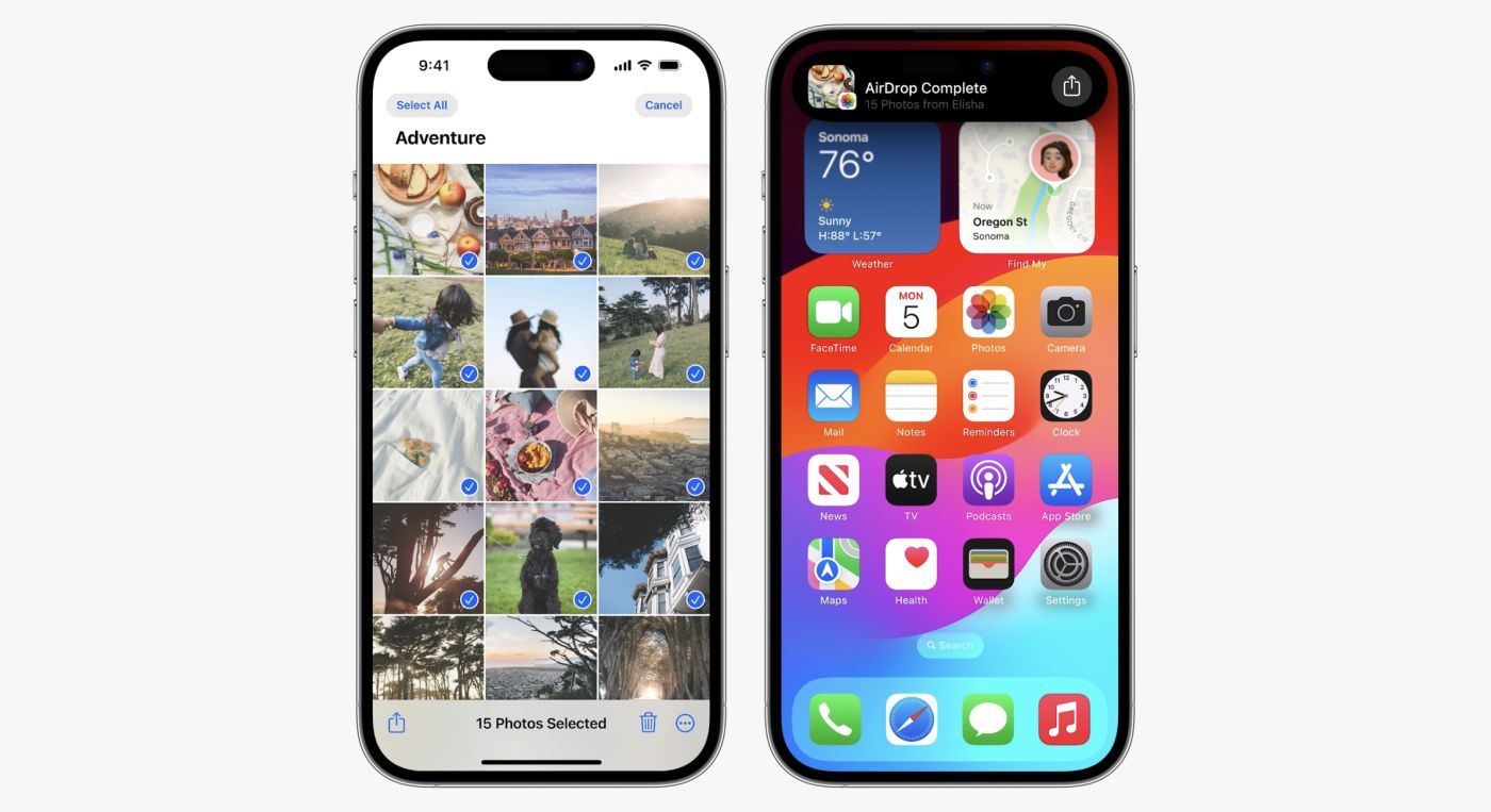 keynote apple wwdc23 airdrop features