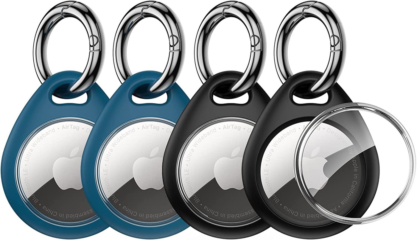 4 porte cle pour airtag avec coque de protection