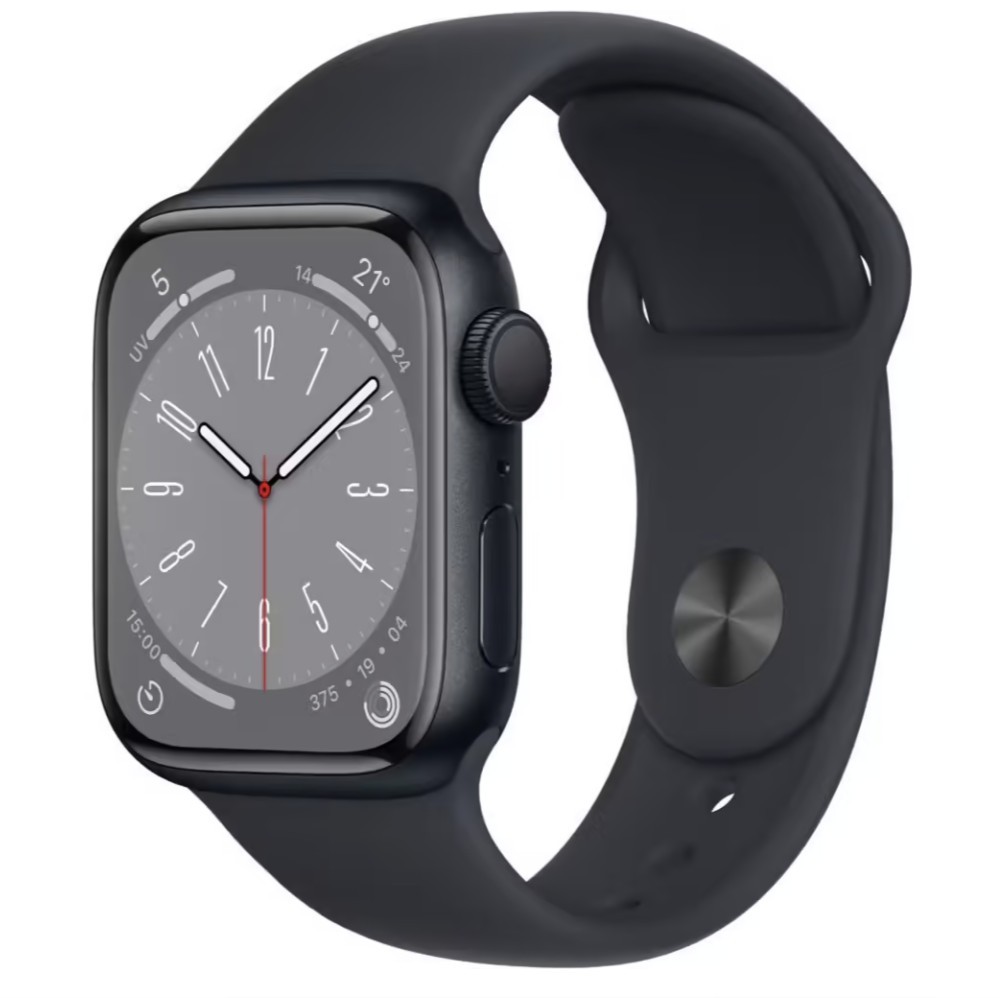 apple watch series 8 gps boitier 41 mm aluminium minuit avec bracelet sport minuit