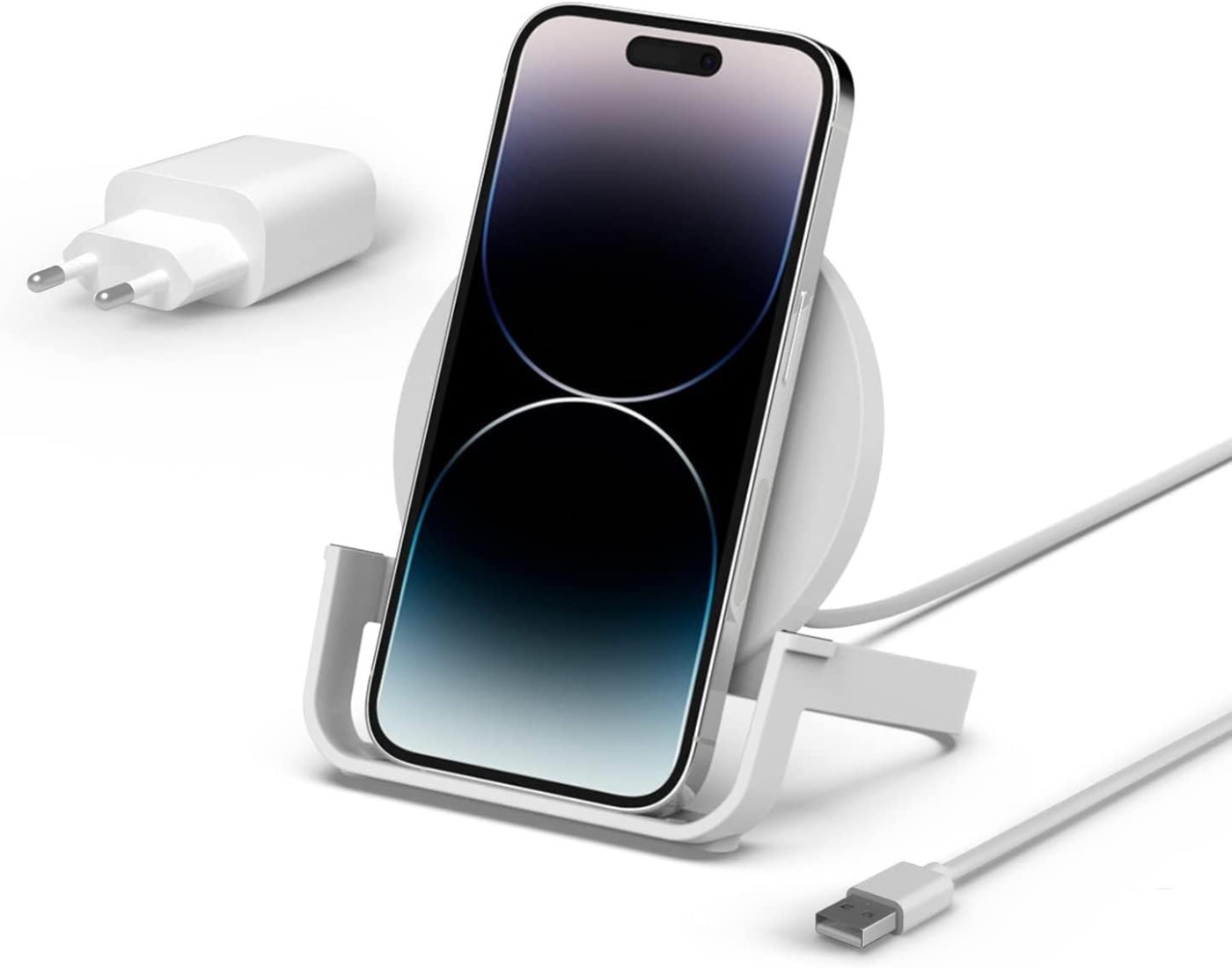 belkin chargeur a induction boostcharge stand 10 w chargeur sans fil rapide certifie qi pour iphone samsung google etc 