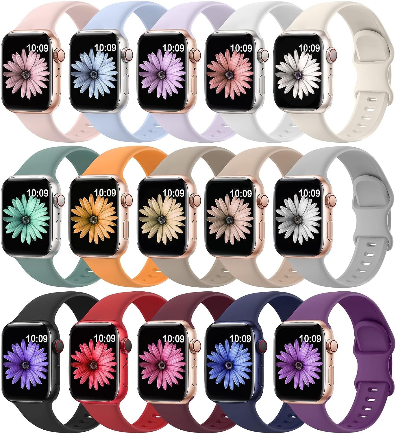 higgs 15 pack bracelets compatible avec bracelet apple watch 38mm 40mm 41mm pour femme et homme