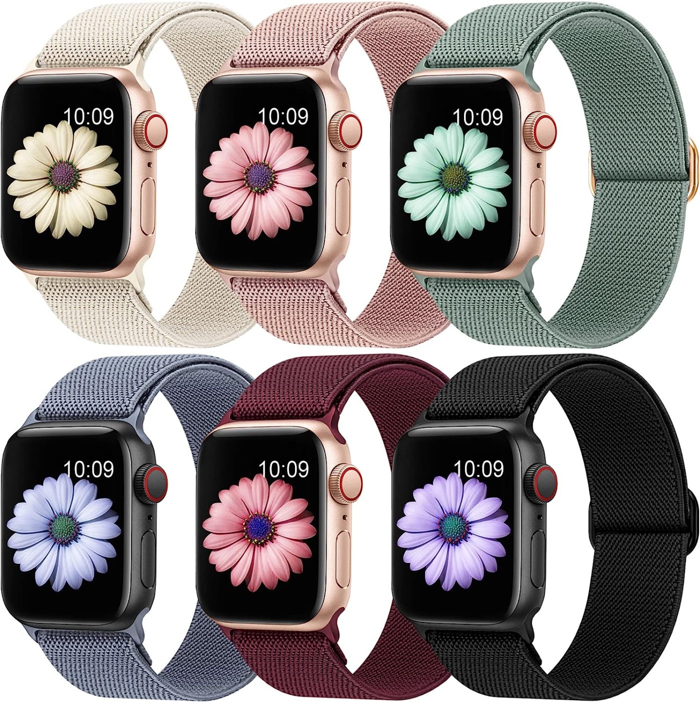 higgs 6 pack bracelets compatible avec bracelet apple watch 40mm 38mm 41mm femme homme