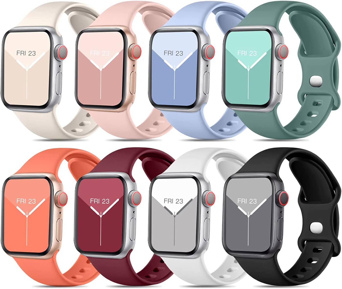 mastten 8 pack bracelets compatible avec apple watch 38mm 40mm 41mm pour femmes hommes