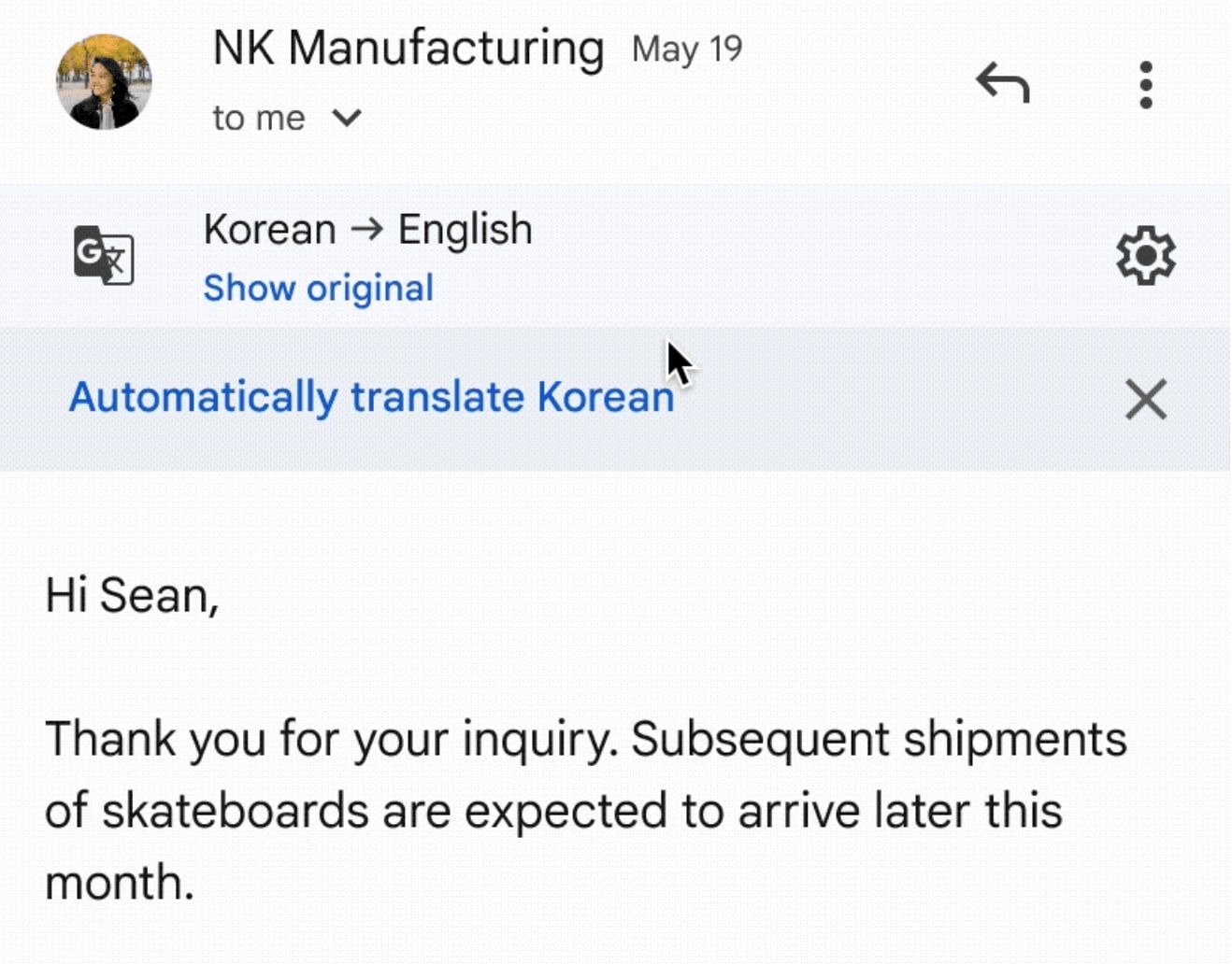 gmail capture traduction ios