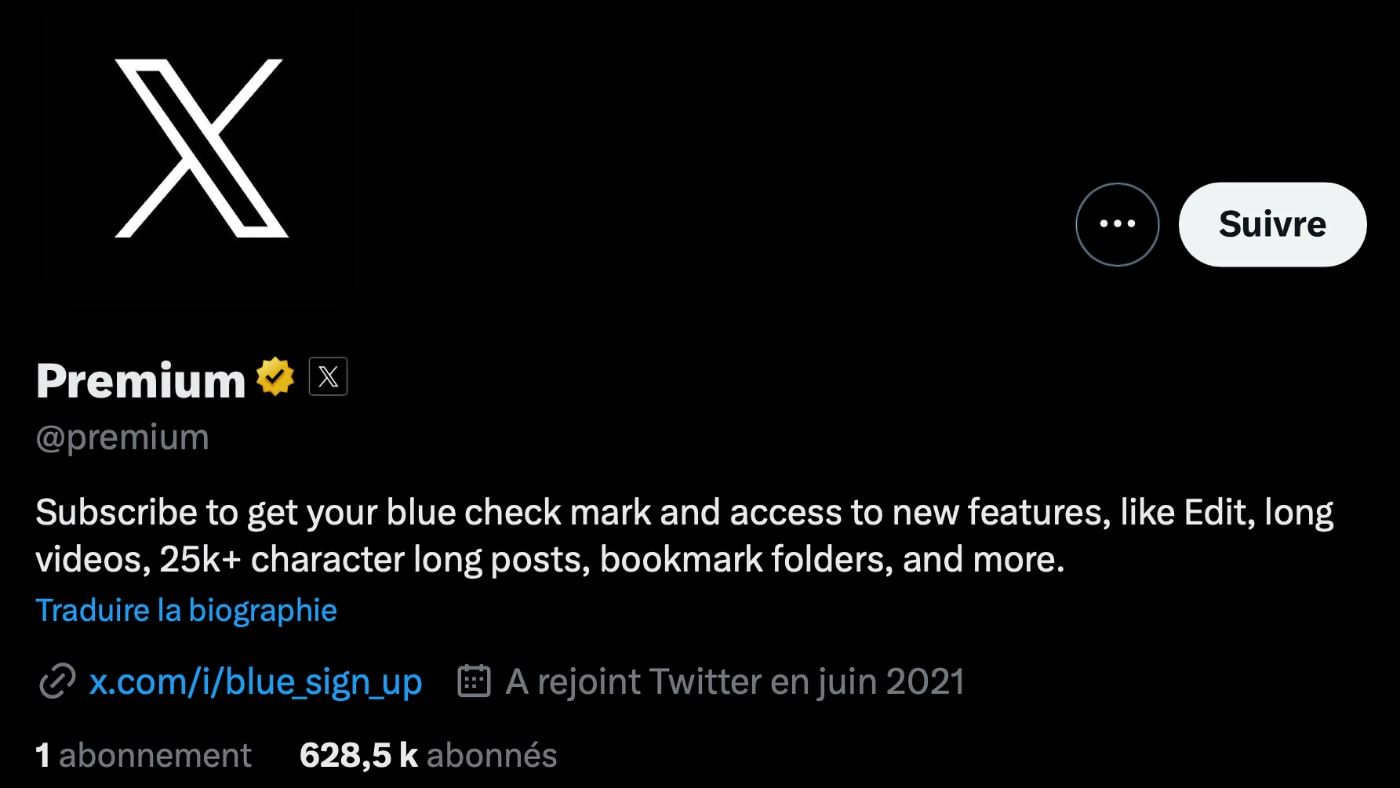 x premium abonnement compte