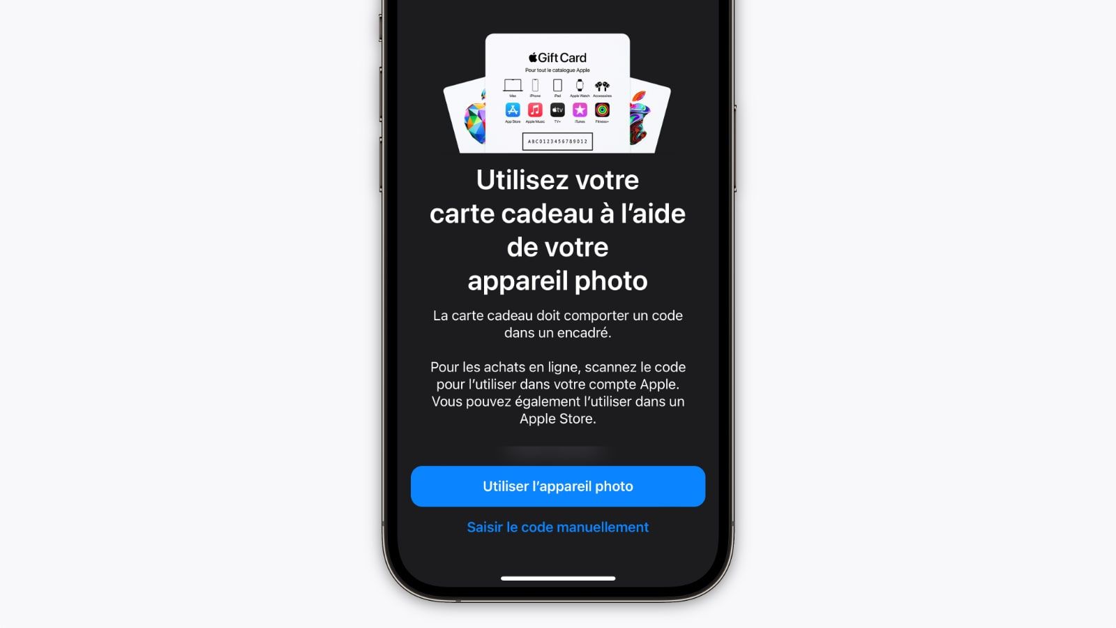 Apple Carte cadeau : App Store, iTunes, iPhone, iPad, AirPods, MacBook,  accessoires et plus encore