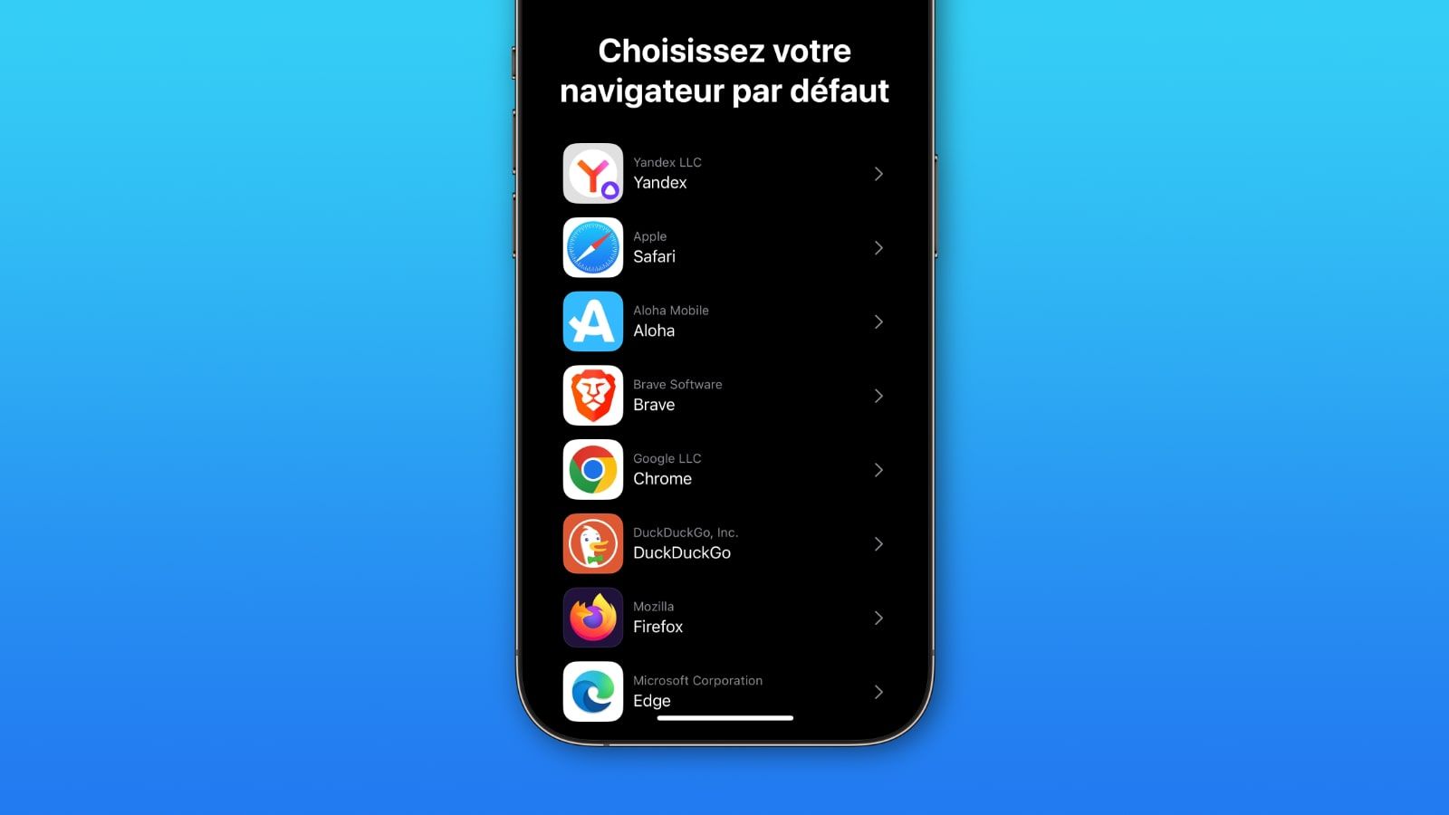 navigateurs par defaut ios 17 4 europe