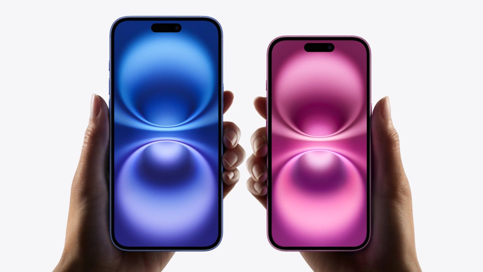 iphone 16 model mains bleu rose