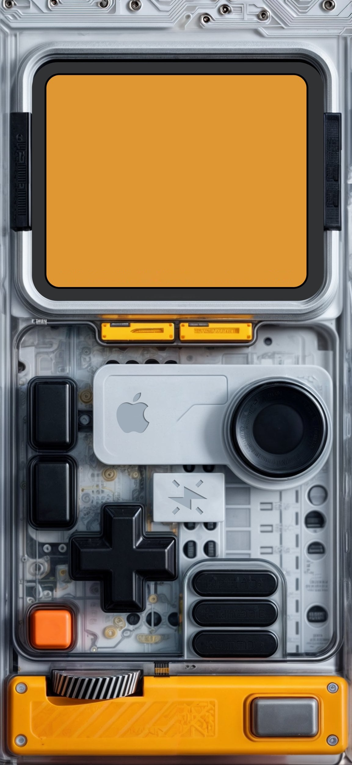 fond ecran ios lockscreen console apple orange