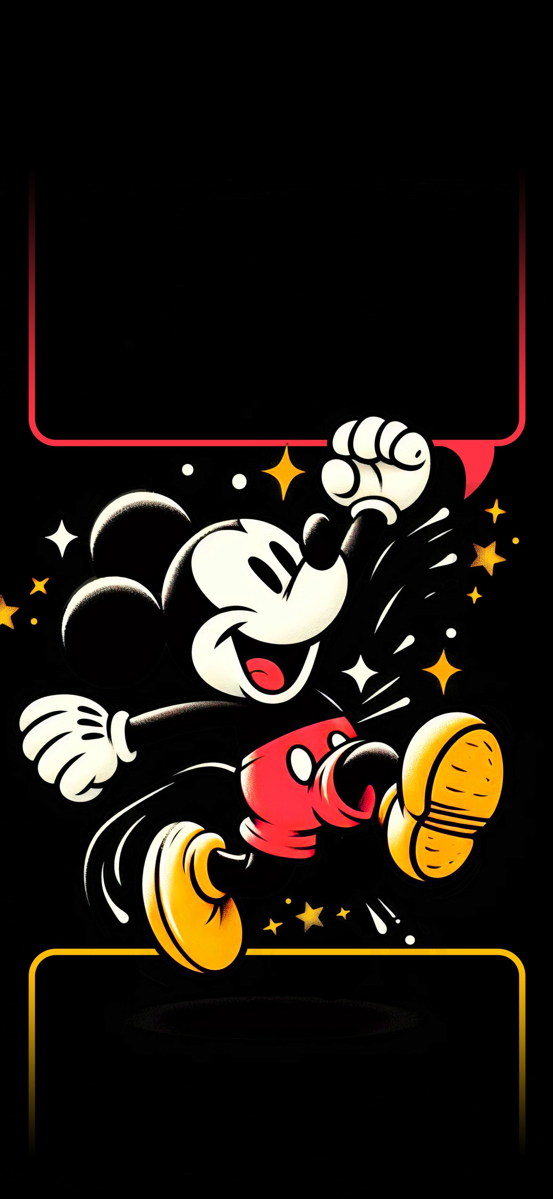 fond ecran ios lockscreen mickey noir