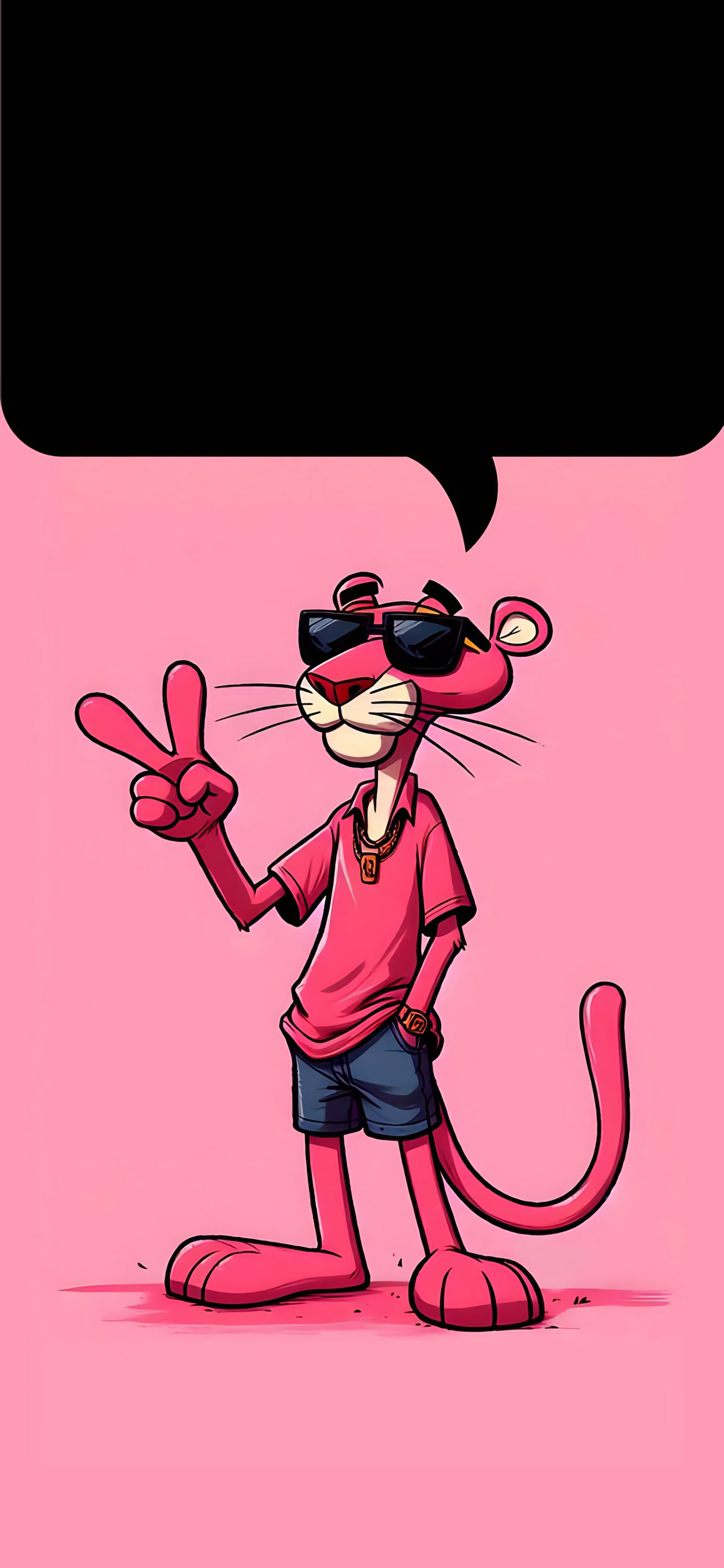 fond ecran ios lockscreen panthere rose 2