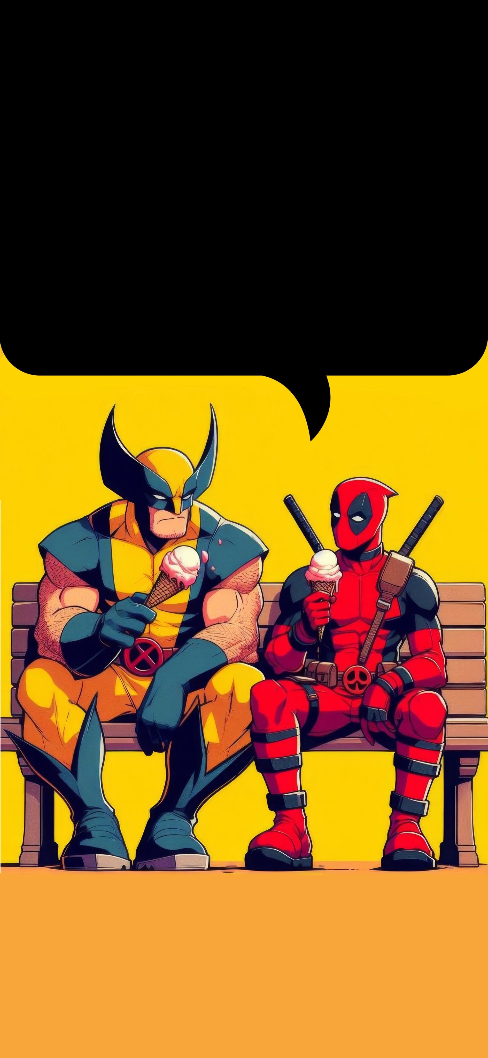 fond ecran ios lockscreen wolverine deadpool