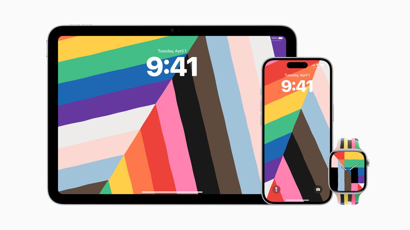 apple pride 2025 apple watch bracelet fond ecran cadran