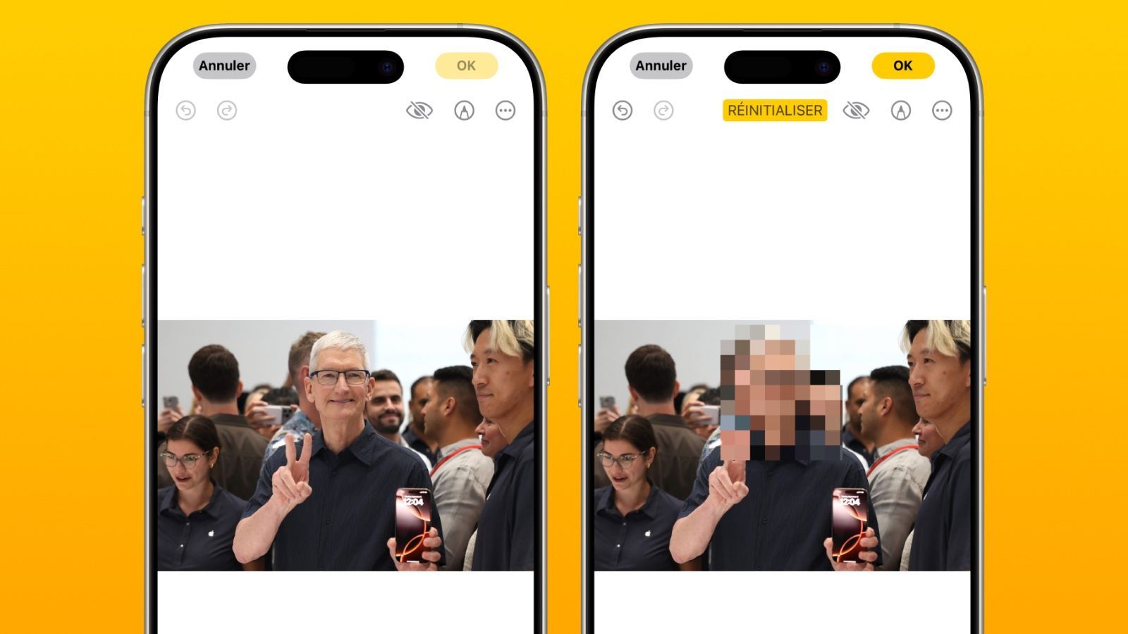 floutage tim cook apple intelligence photos clean up ia