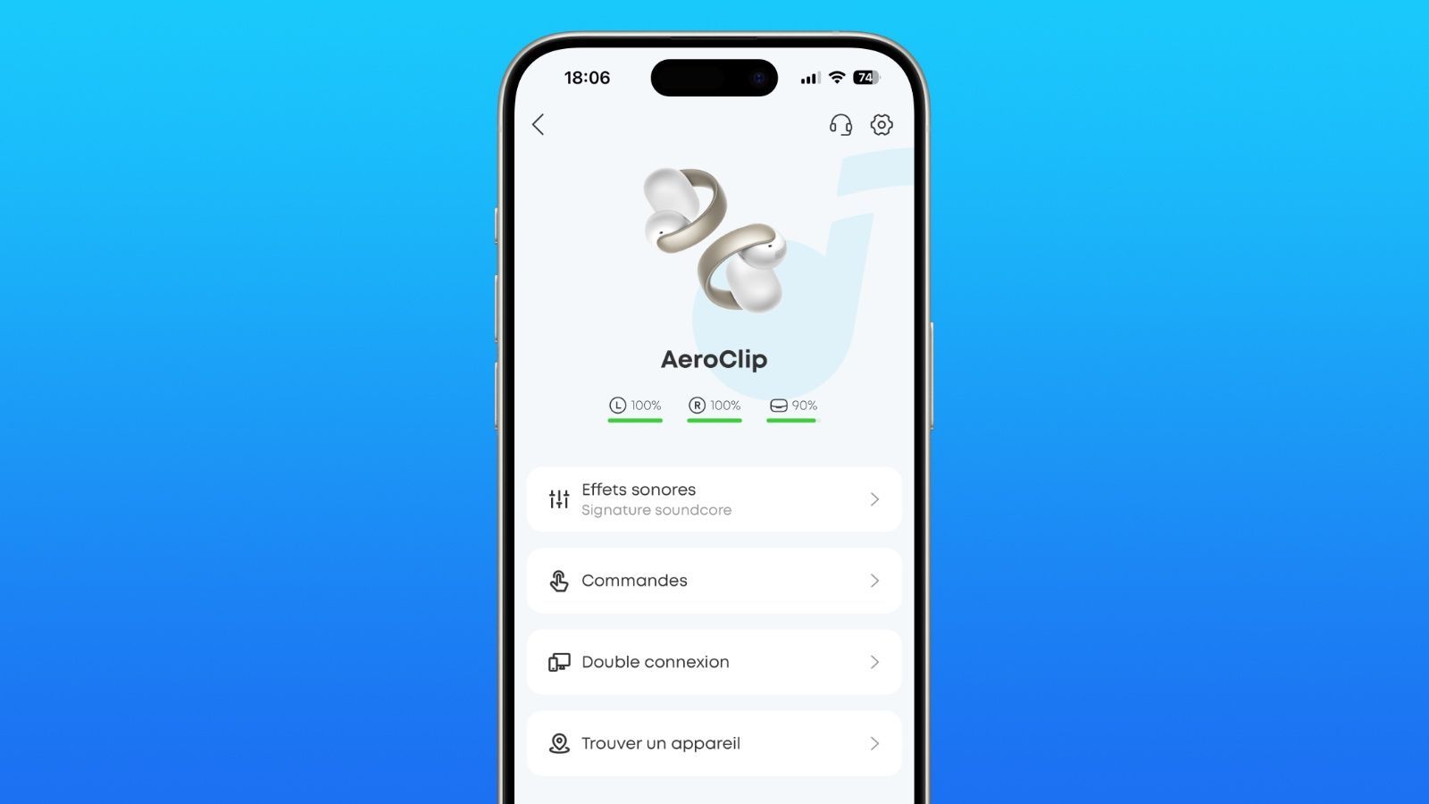 soundcore aeroclip app ios iphone