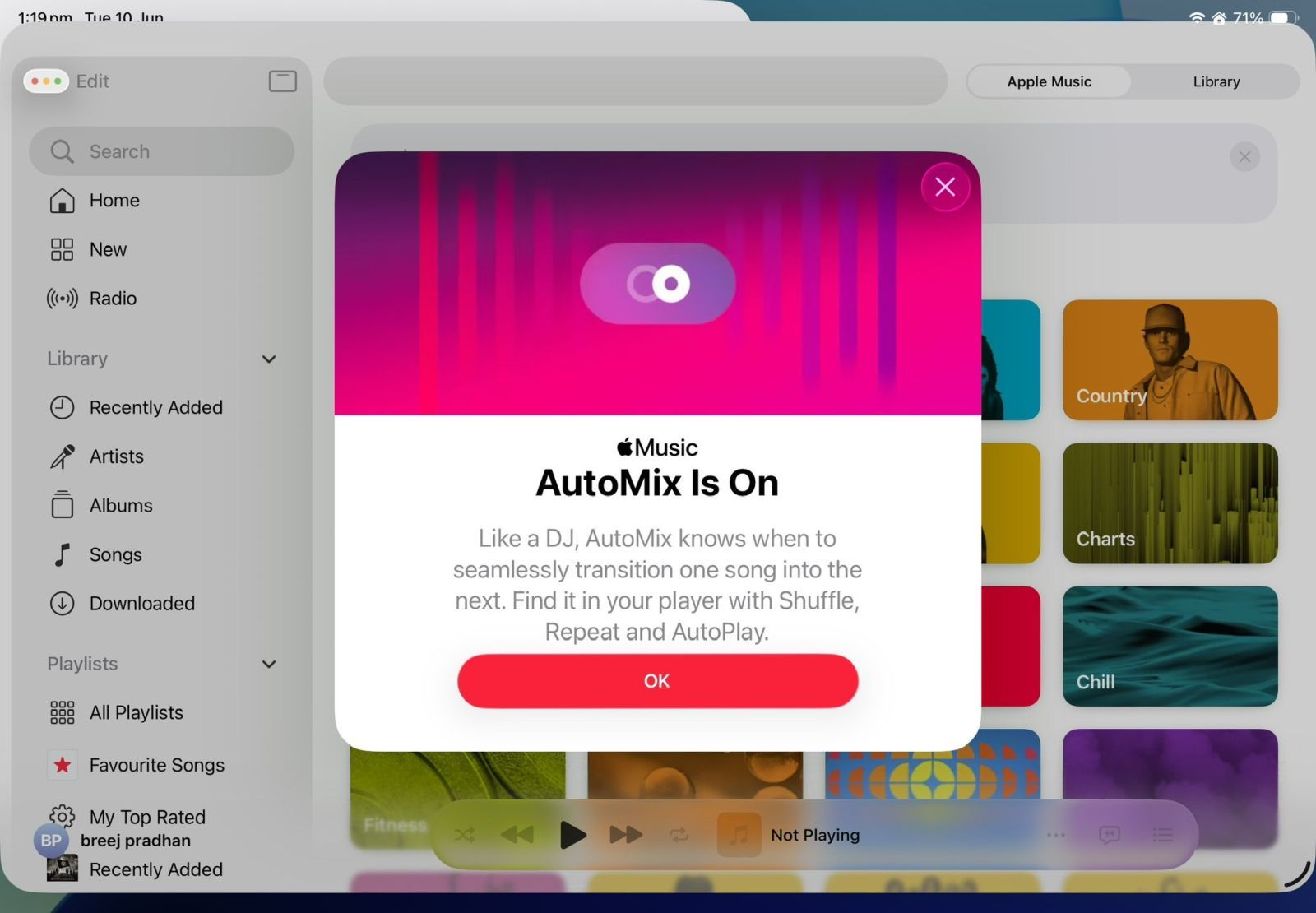 apple music automix ipados 26