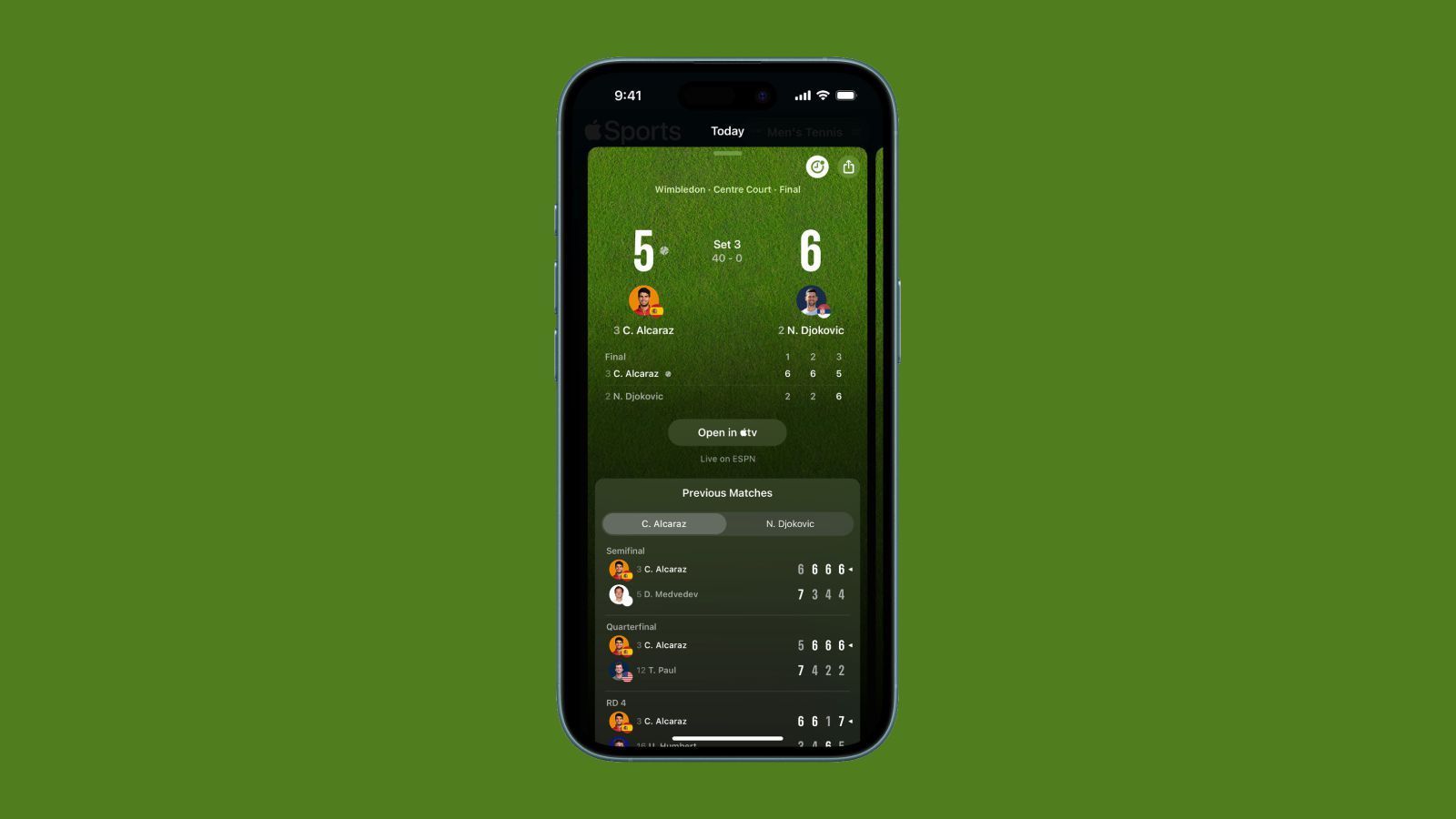 apple sports tennis