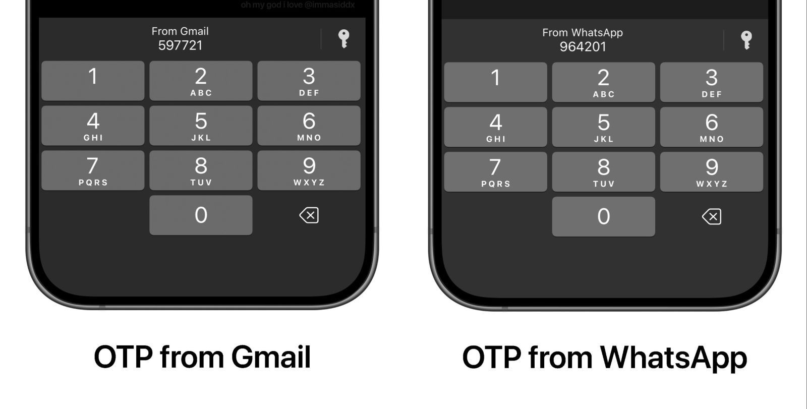 code authentifcation double facteur otp whatsapp gmail ios 26