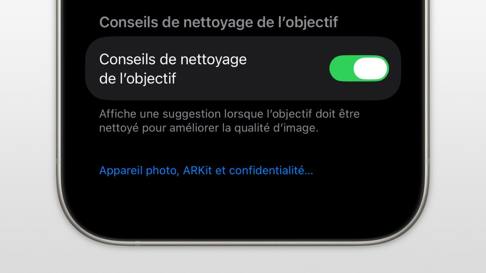conseils nettoyage appareil photo ios 26