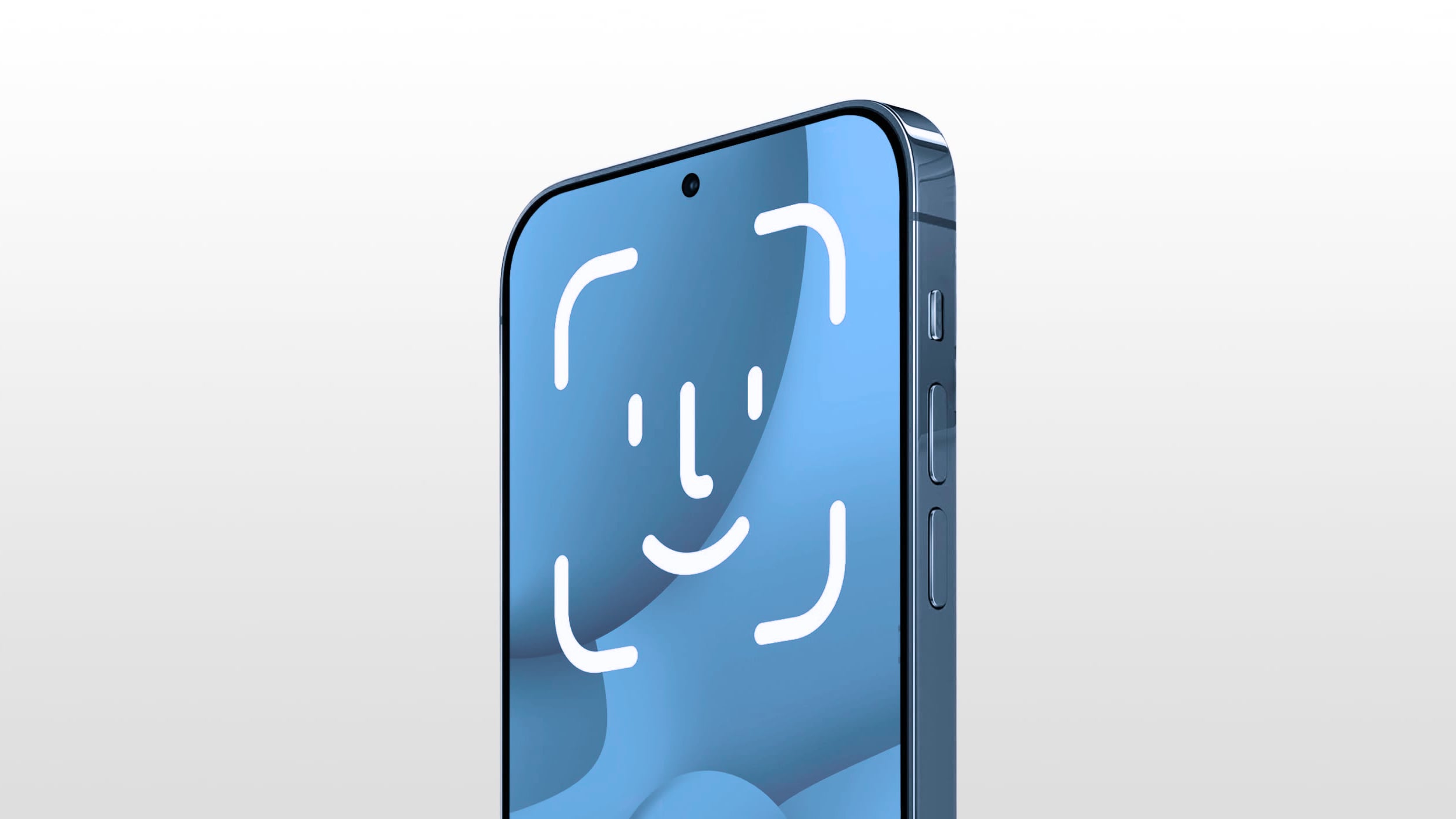 face id under screen iphone 18 concept bleu