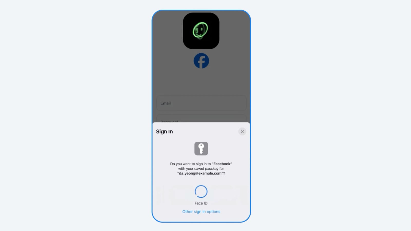 facebook passkeys ios