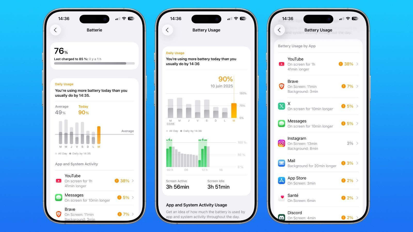 ios 26 battery reglages interface
