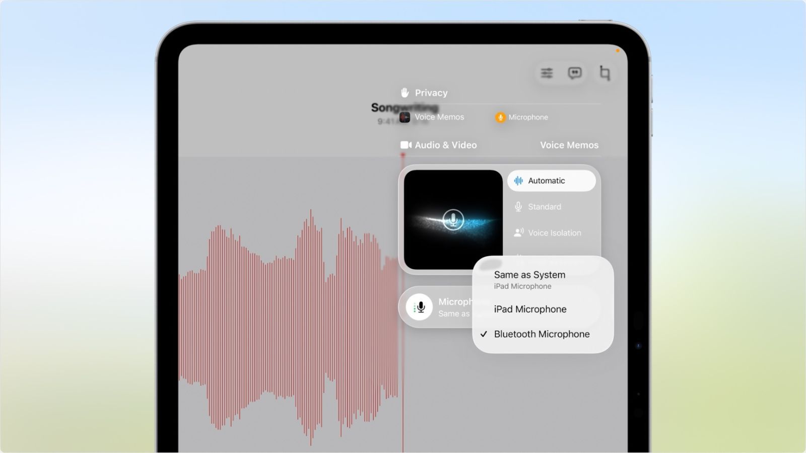 keynote apple wwdc 25 ipados audio input selector