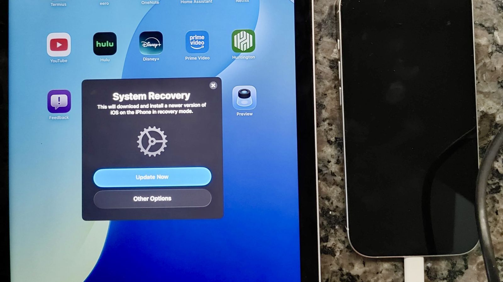 mode recovery ios 26