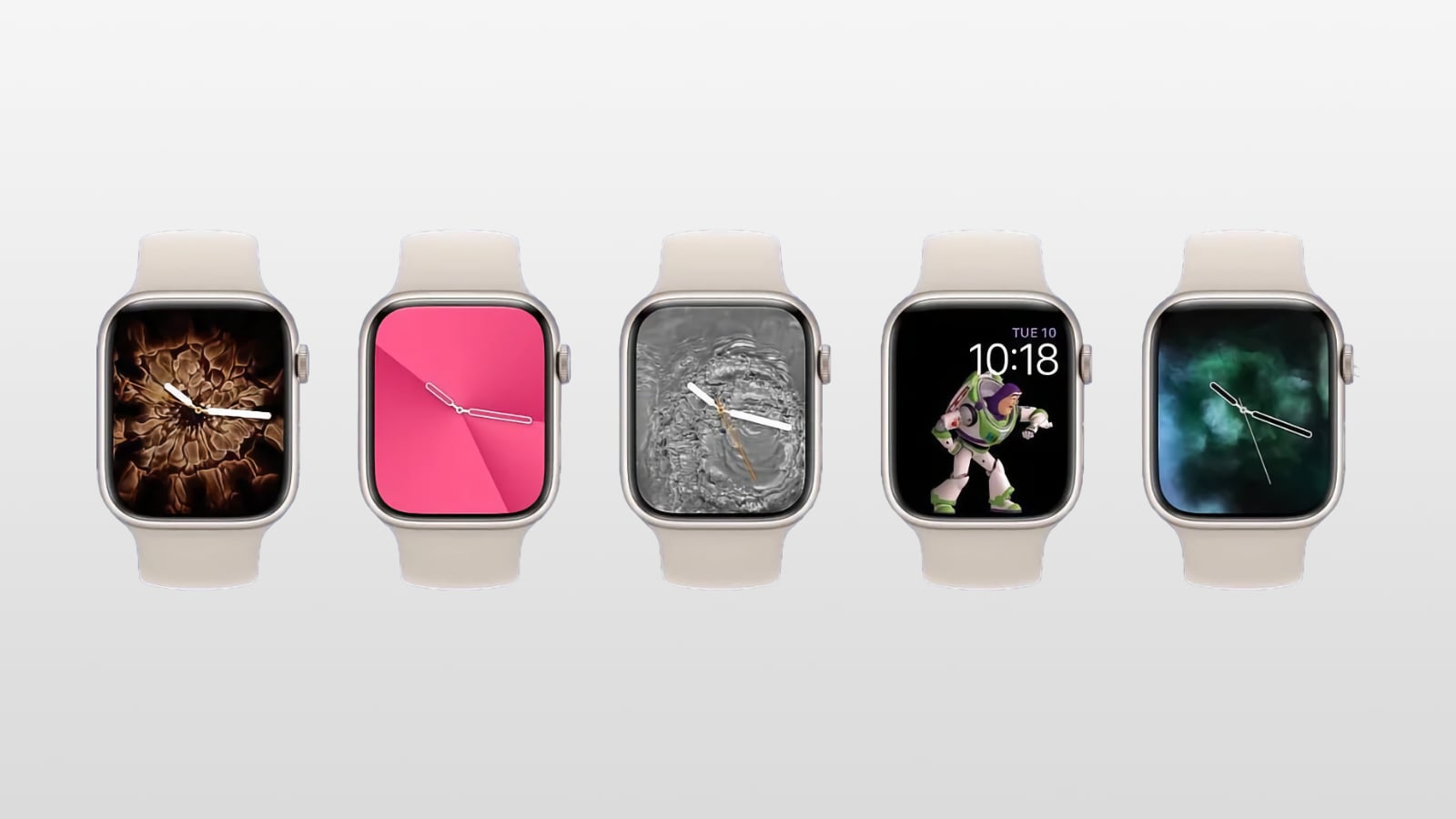 watchos 26 cadrans supprimes toy story feu degrade metal liquide vapeur