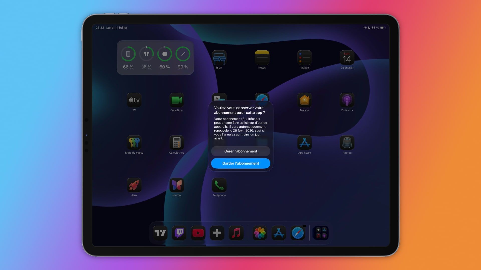 ios 26 ipados 26 suppression app abonnement