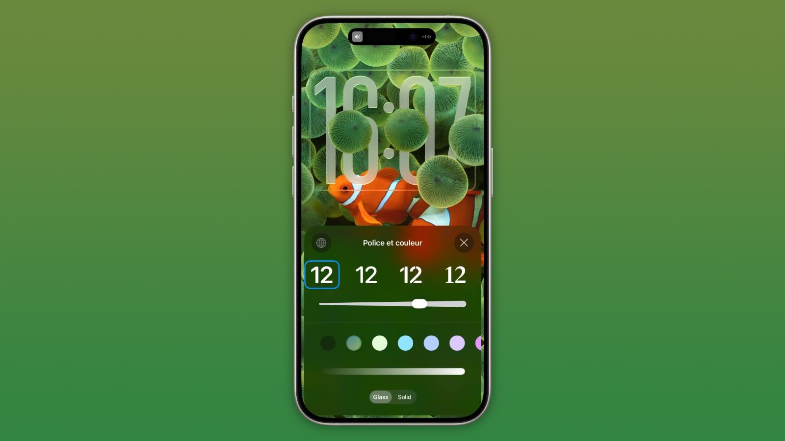ios 26 lockscreen heure liquid glass