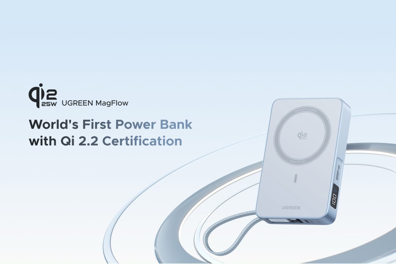ugreen magflow powerbank batterie externe magsafe qi 2 2