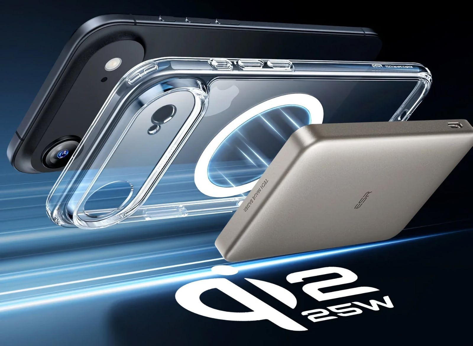 esr gear coque iphone 17 air transparent charge