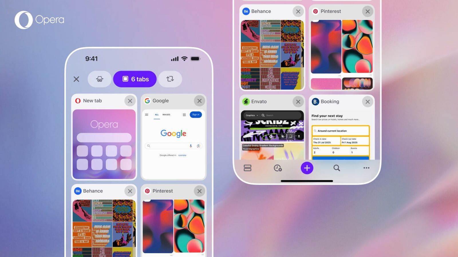 opera one tabs onglets ios