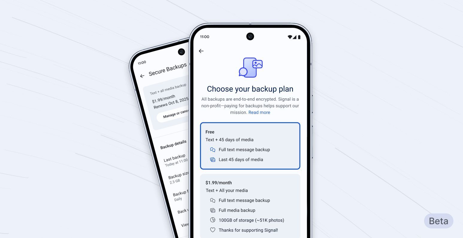 signal backup sauvegarde