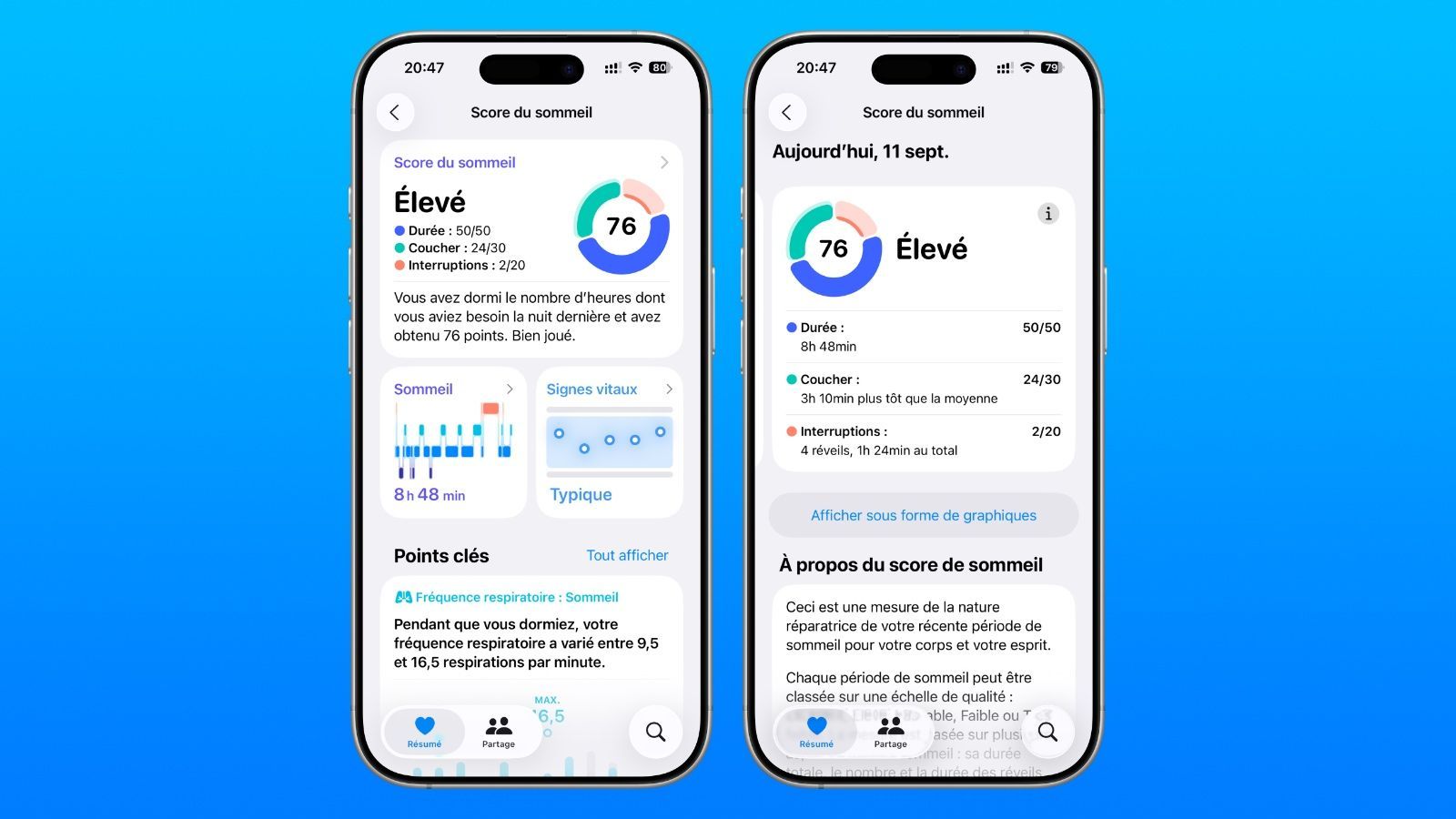 sleep score sommeil sante health ios 26