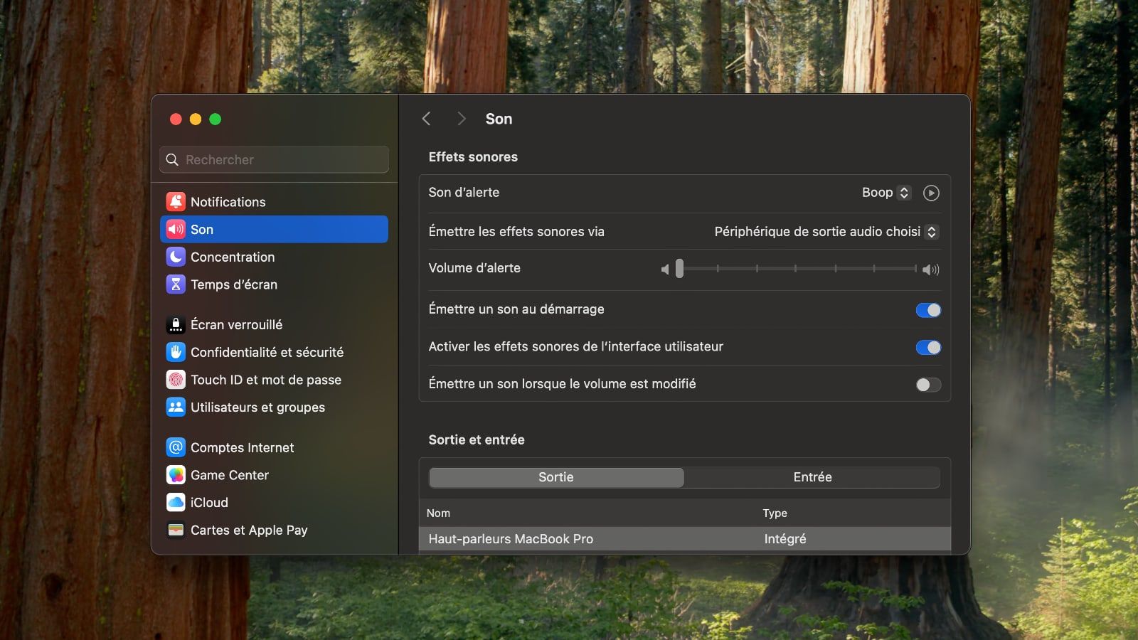alertes son macos reglages