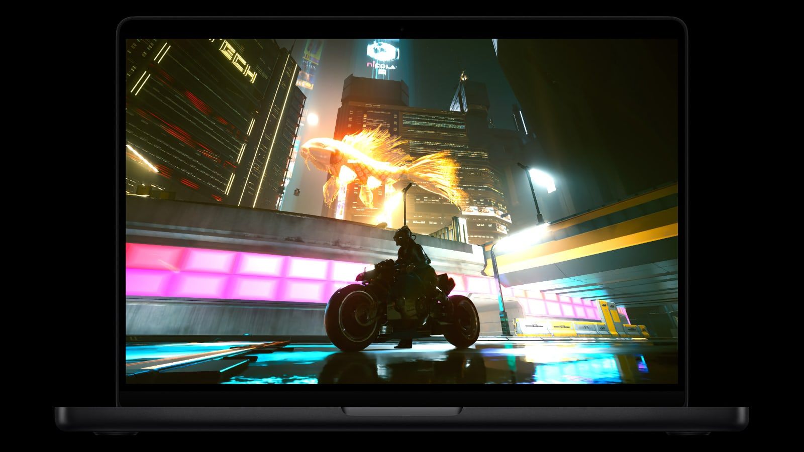 apple macbook m5 pro 14 in gaming cyberpunk 2077 ultimate edition