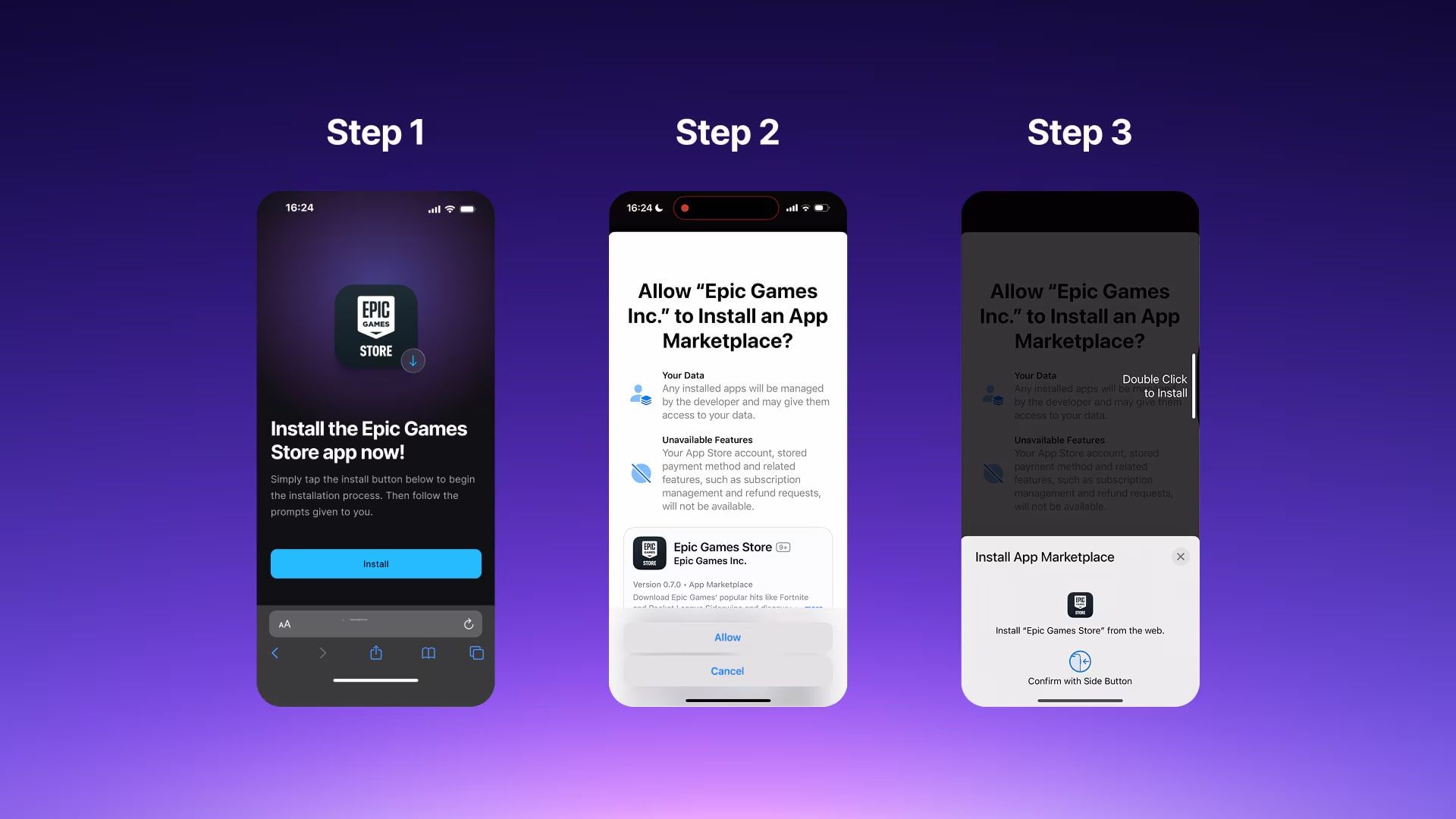 ios install flow new parcours epic games 1