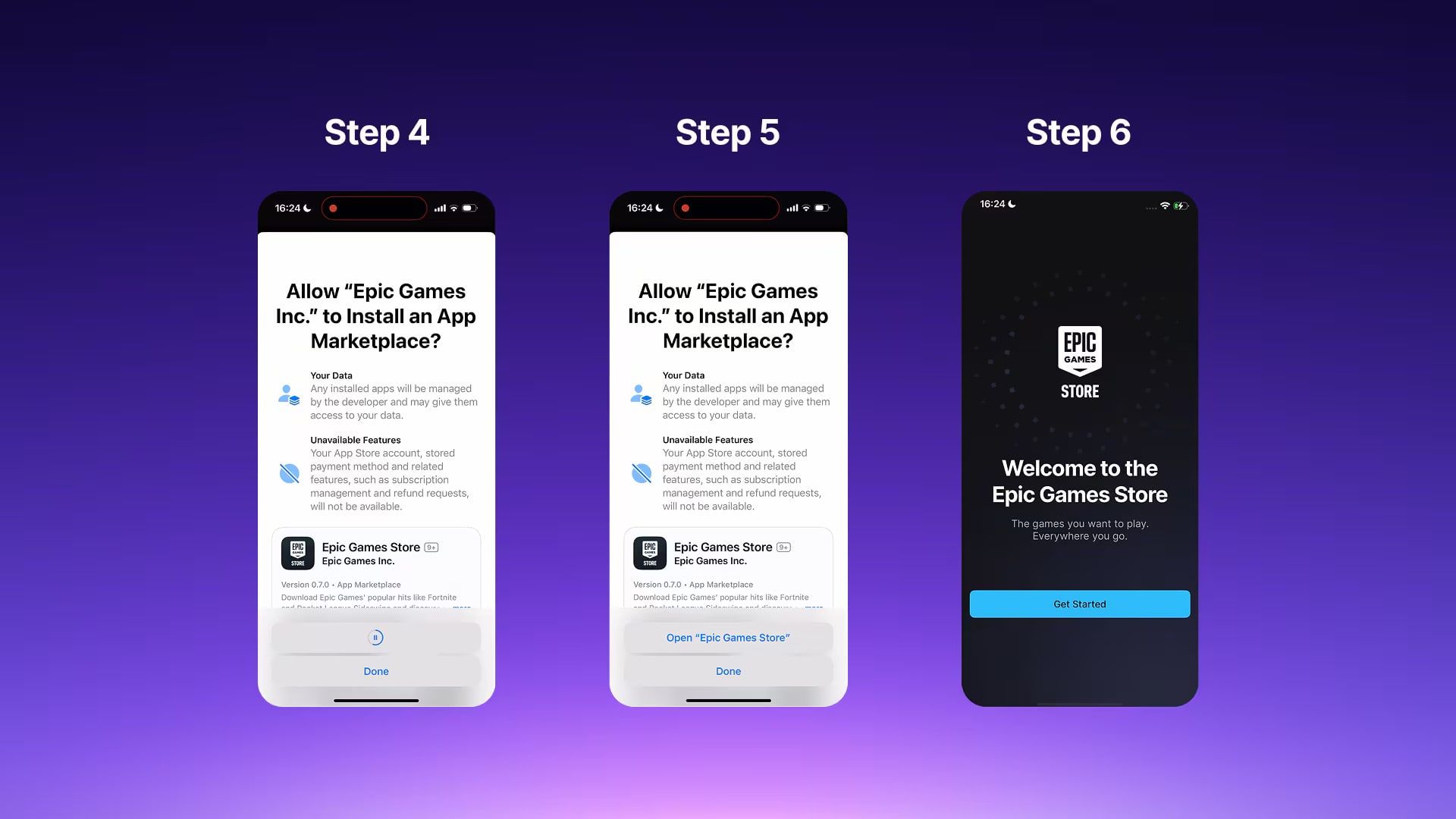 ios install flow new parcours epic games 2
