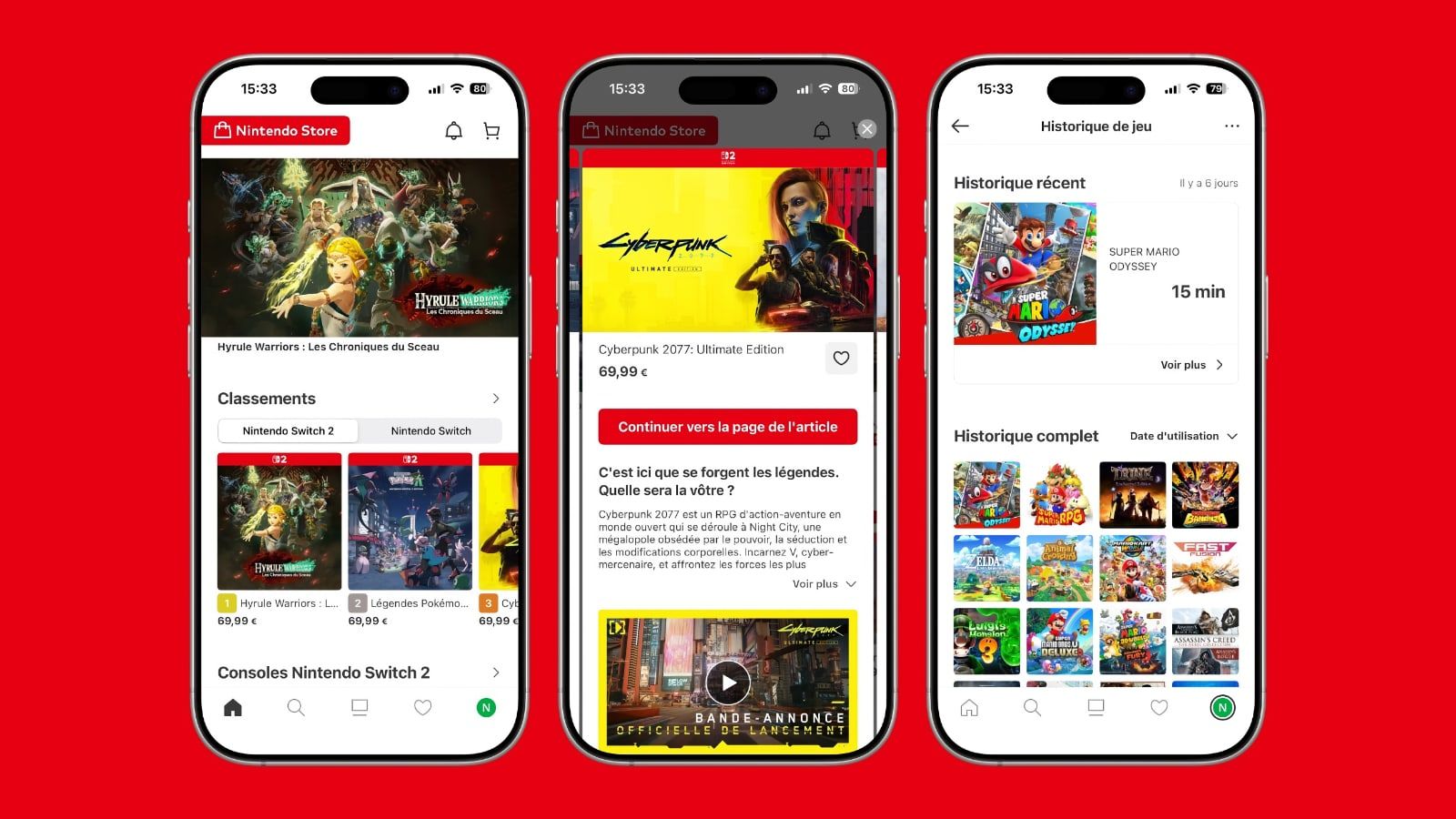 L'application Nintendo Store est disponible sur iOS et Android