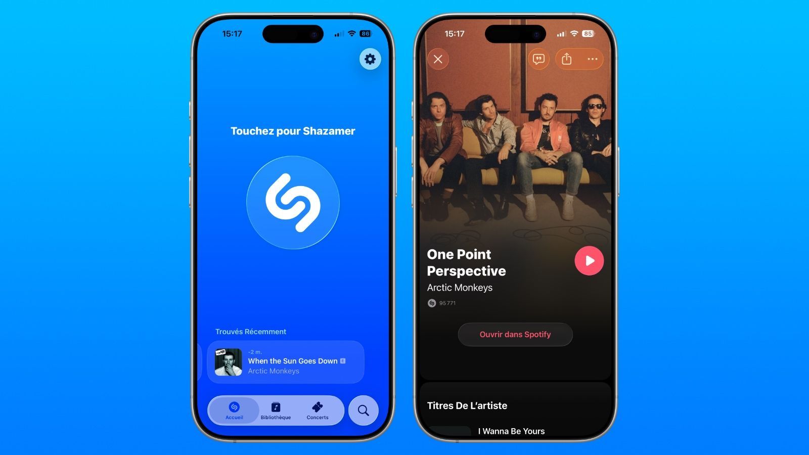 Shazam adopte le design Liquid Glass sur iOS 26
