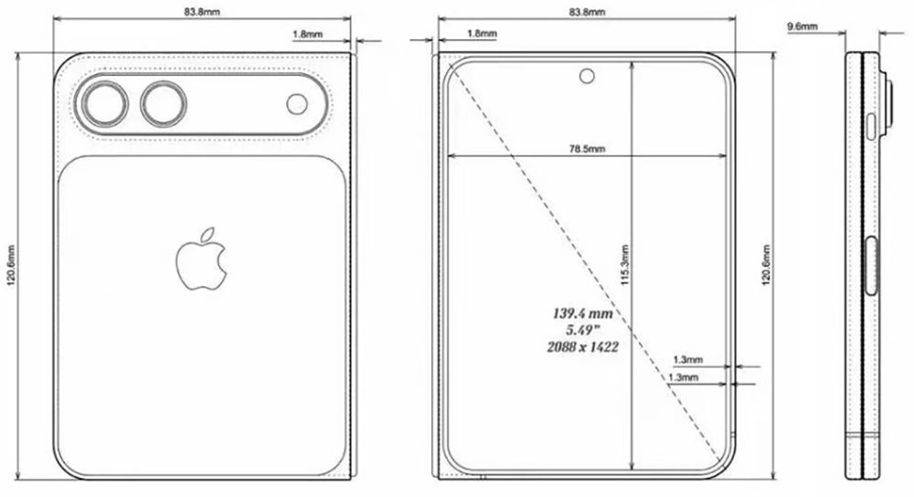 iphone fold dimensions