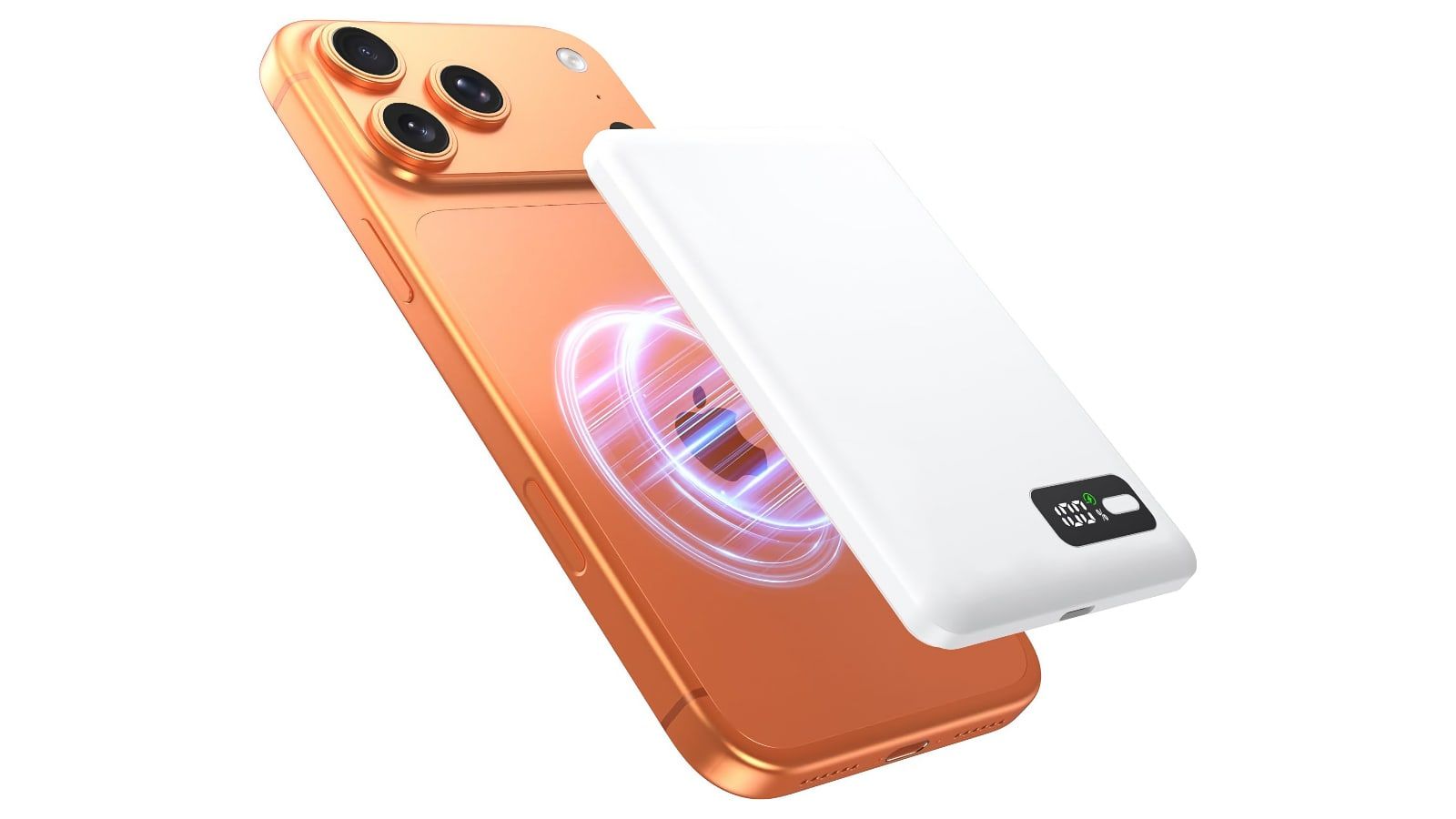 batterie externe pour iphone magsafe 5000mah power bank 15w qi2 slim charge rapide led