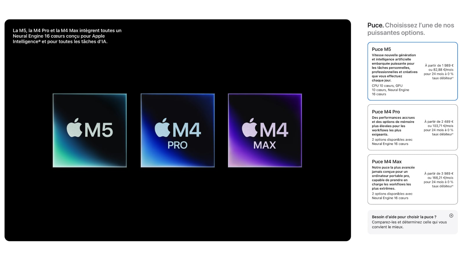 macbook commande apple 2026 puces